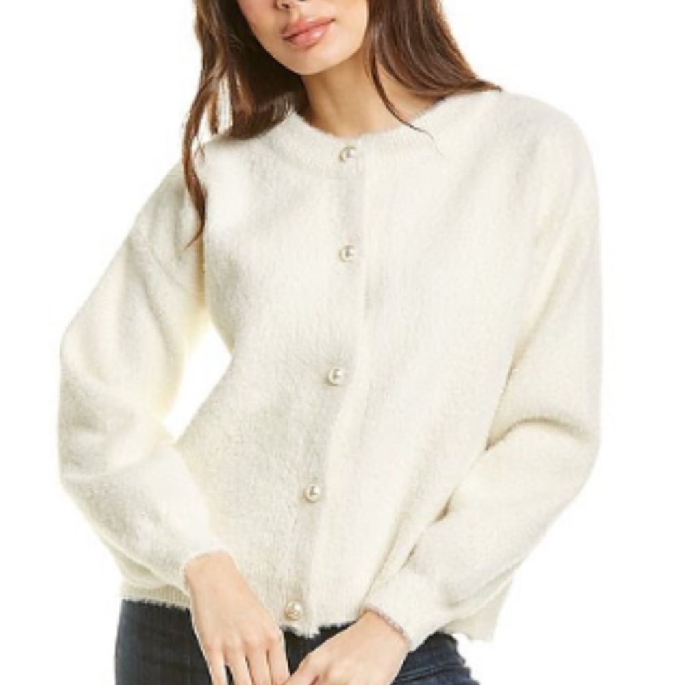 Beulah Plush Pearl Button Cardigan